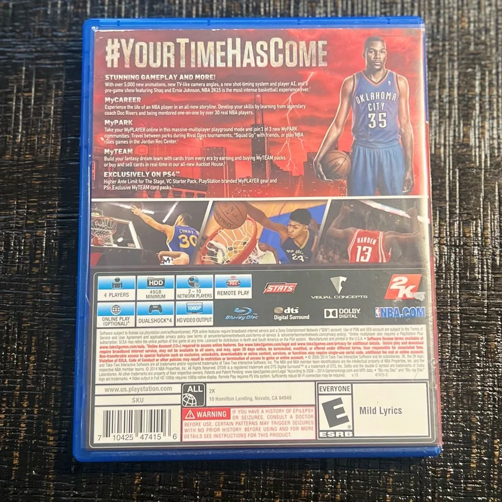PS4 NBA 2K15 Sony PlayStation 4 video game